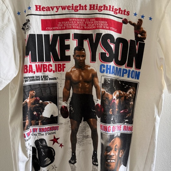 Mike Tyson Champion Graphic T-Shirt - White size Small - Picture 2 of 4
